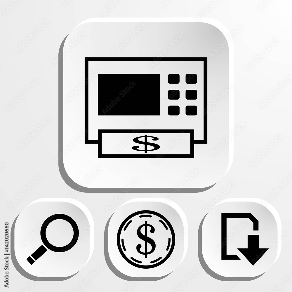 ATM icon stock vector illustration flat design ATM icon stock vector illustration flat design
