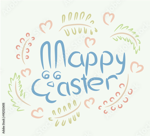 Happy Easter Bunny spring symbolic inscription vector