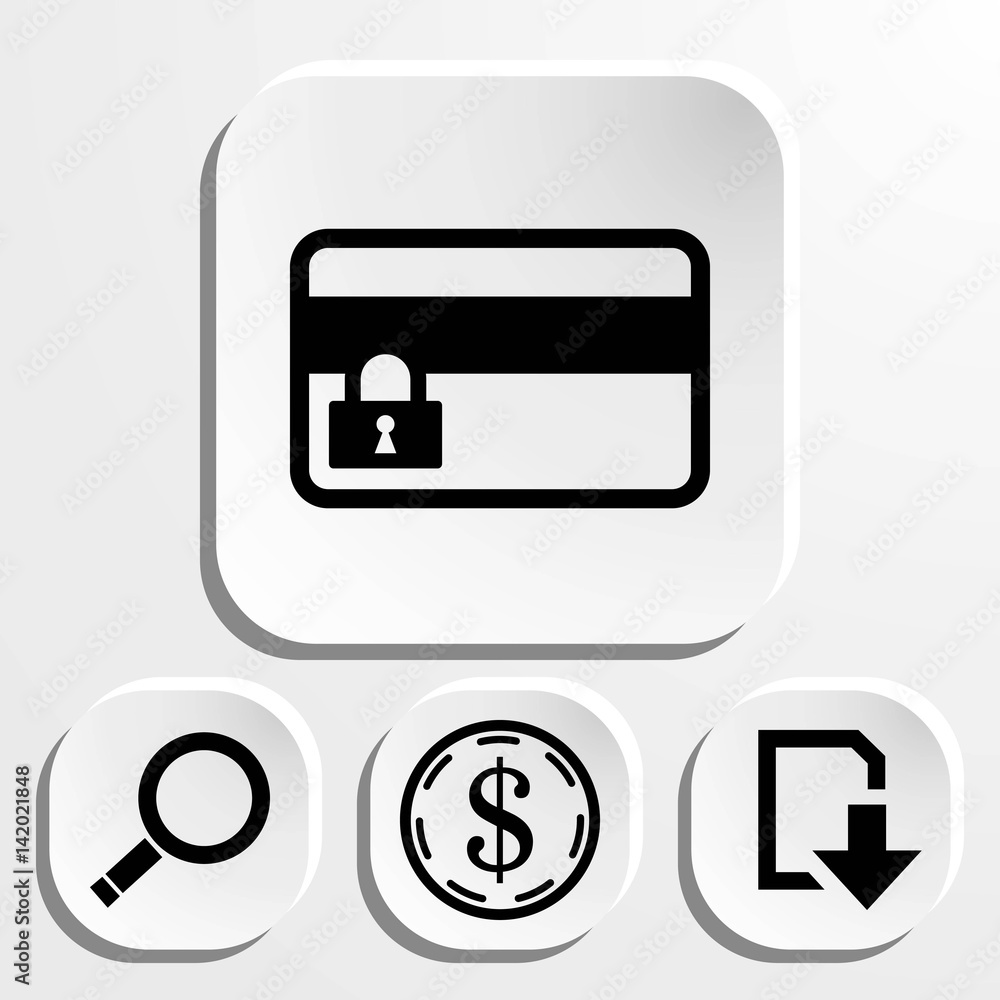 card credit lock icon stock vector illustration flat design card credit lock icon stock vector illustration flat design
