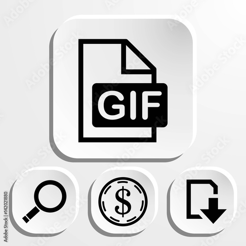 gif icon stock vector illustration flat design