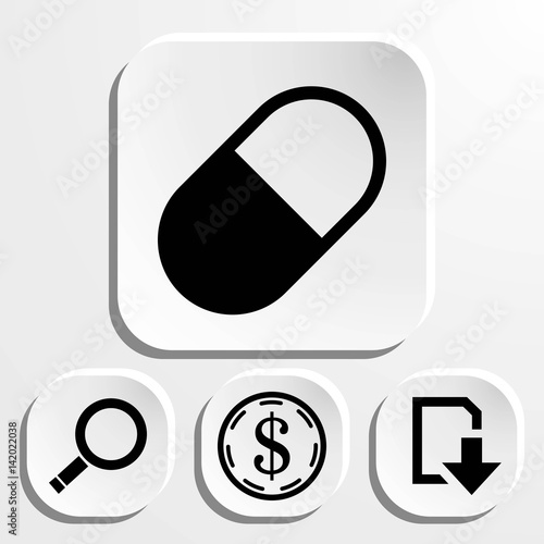 pills icon stock vector illustration flat design