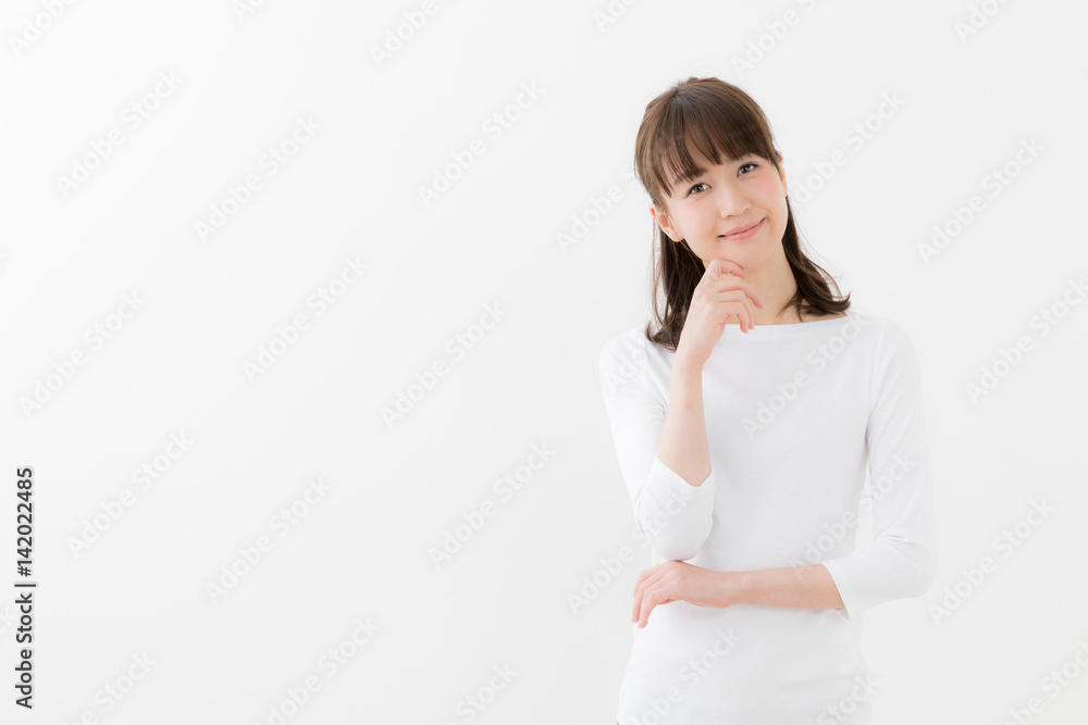 portrait of young asian woman isolated on white background portrait of young asian woman isolated on white background