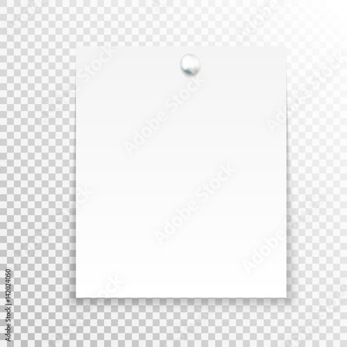 White sticky note isolated on transparent background. Template for your projects.