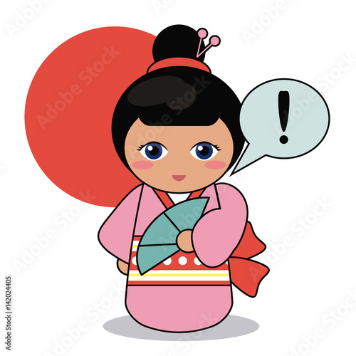 kokeshi doll decorative image vector illustration eps 10