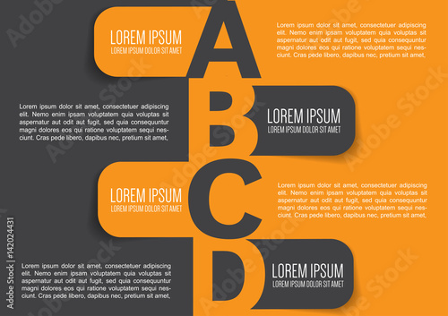 Business brochure background design with ABCD labels