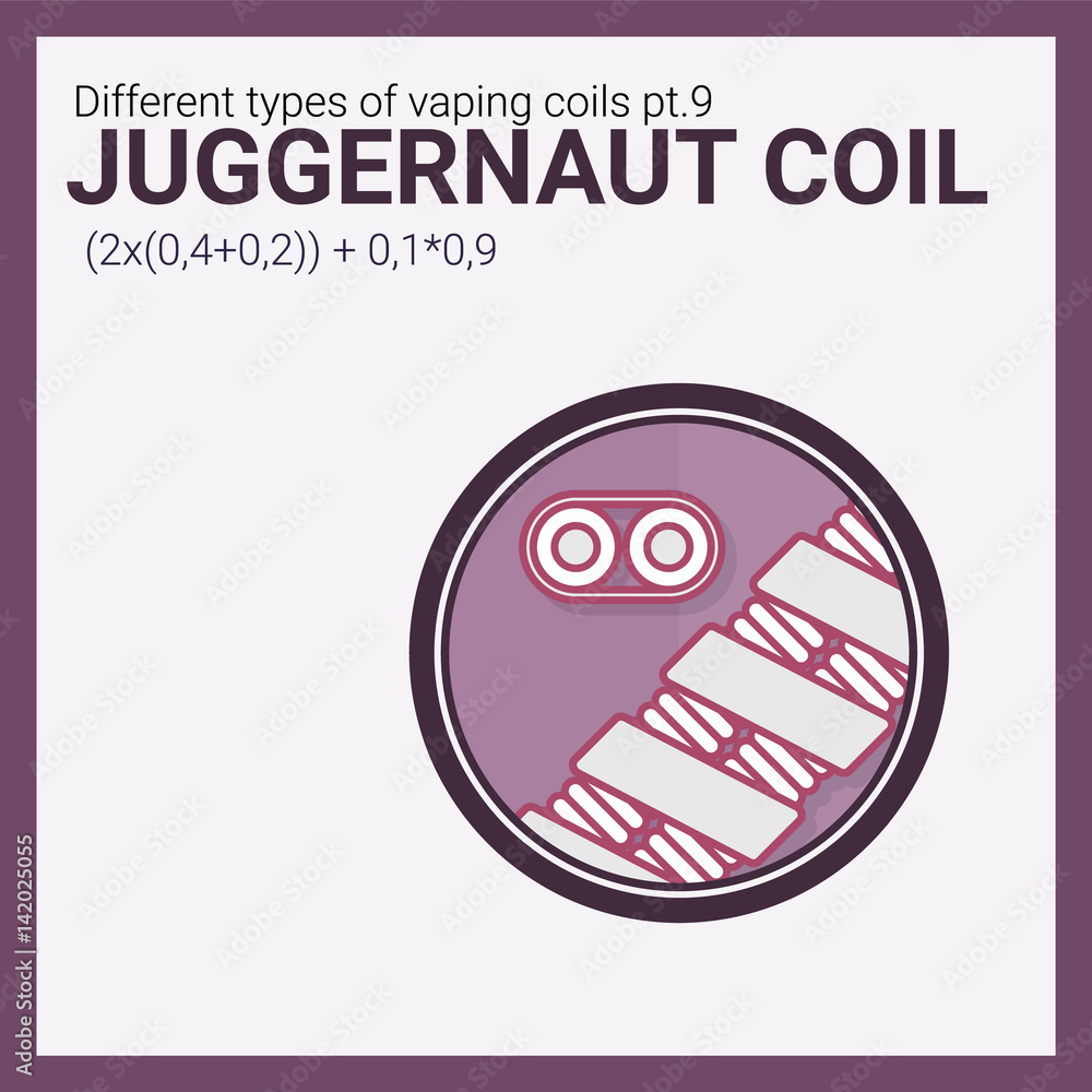Obraz premium Vector illustration vaping coil. Part of big set. Jaggernaut.