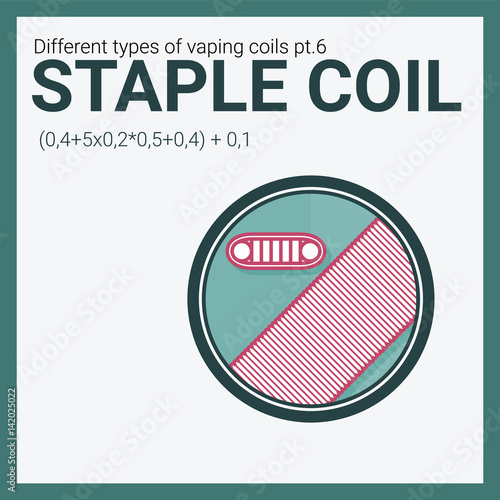 Vector illustration vaping coil. Part of big set. Staple.