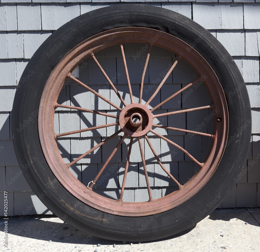 Vintage tire and rim.