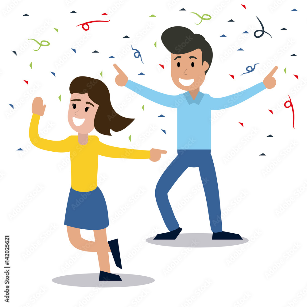 couple dancing party confetti celebration vector illustration eps 10 couple dancing party confetti celebration vector illustration eps 10