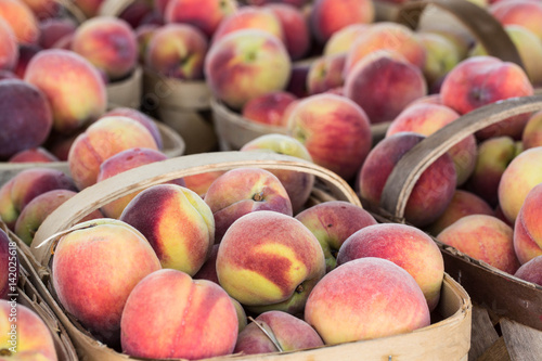 Peaches For Sale At Farmers Market