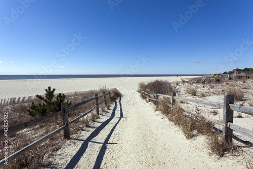Sandy path to Cape May beach.
