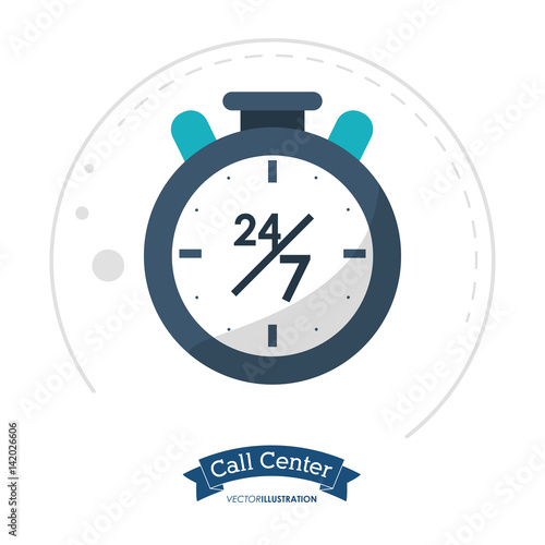 call center clock time service vector illustration eps 10 photo