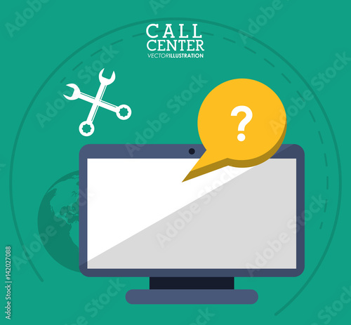 call center computer support tools vector illustration eps 10