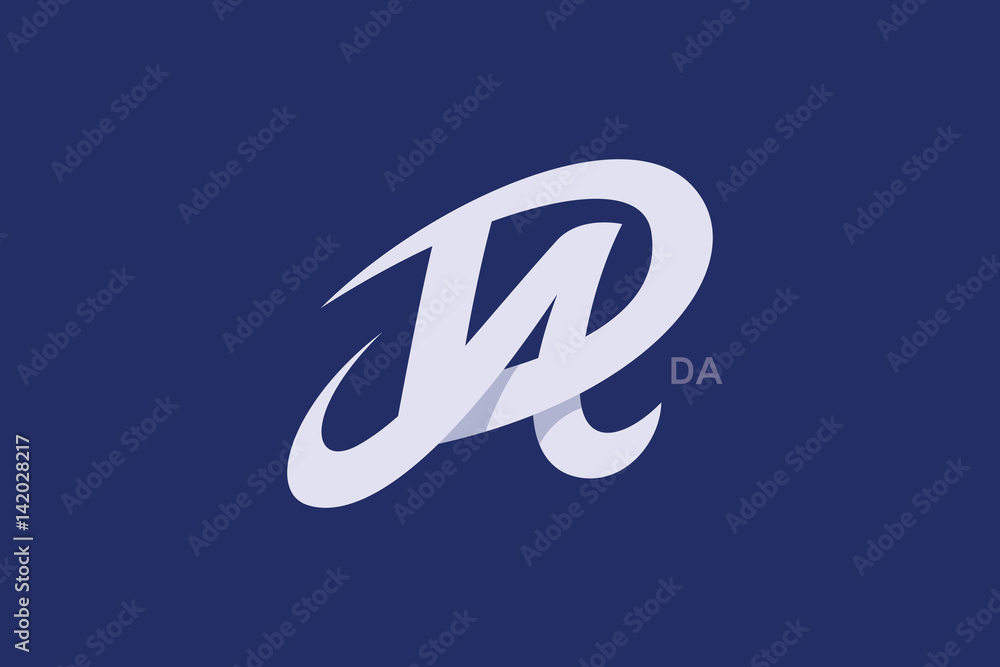 D a letter logo lettermark da monogram typeface Vector Image
