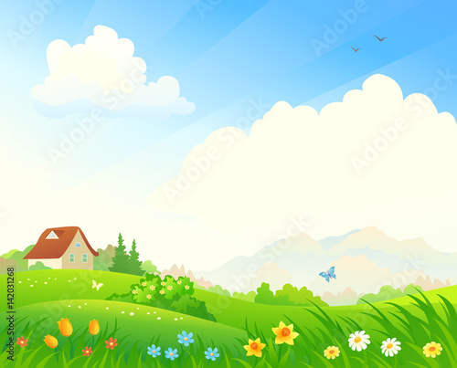 Spring bloom landscape