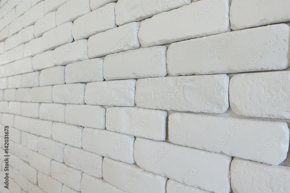 Old white brick wall background