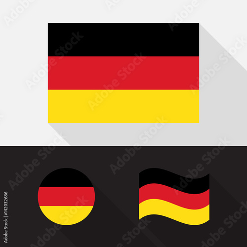 Set of Germany flag flat design vector illustration