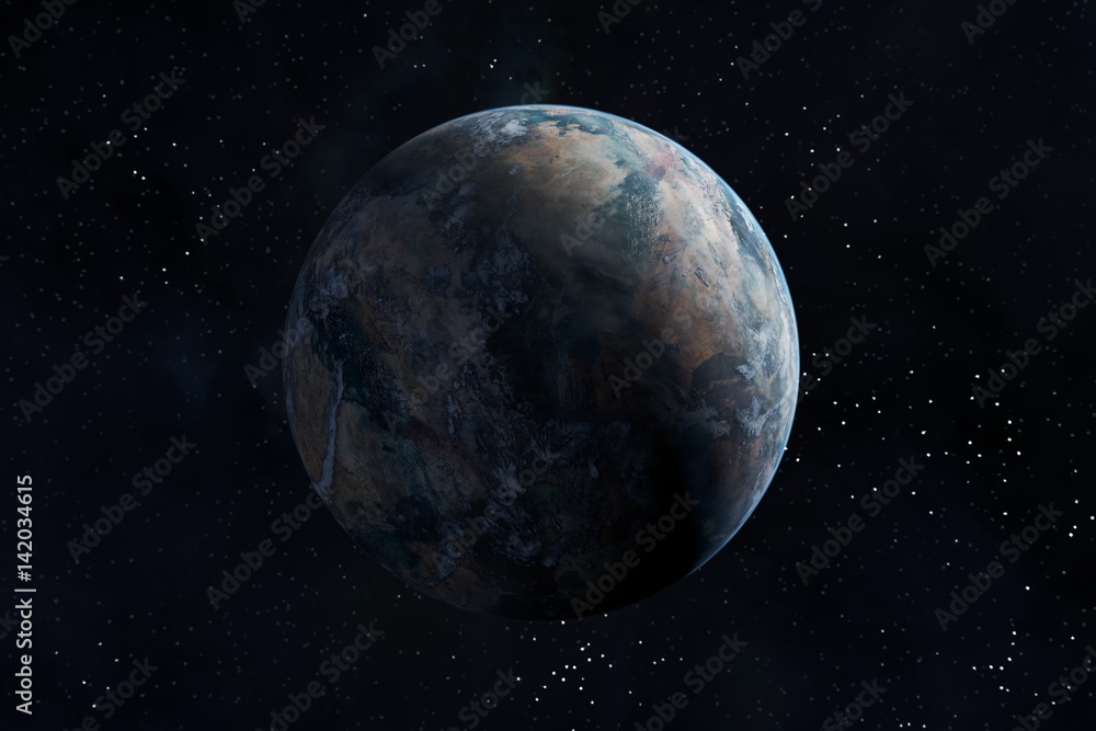 Fototapeta premium Asteroidy są niebieskie jak Ziemia. Elementy tego obrazu dostarczone przez NASA, renderowanie 3D