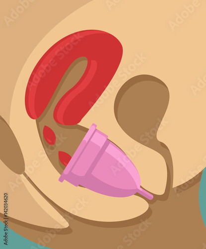 use of menstrual cup on female body
