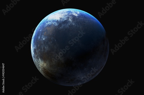 Fototapeta Naklejka Na Ścianę i Meble -  Asteroids are Earth-like blue. Elements of this image furnished by NASA, 3D rendering