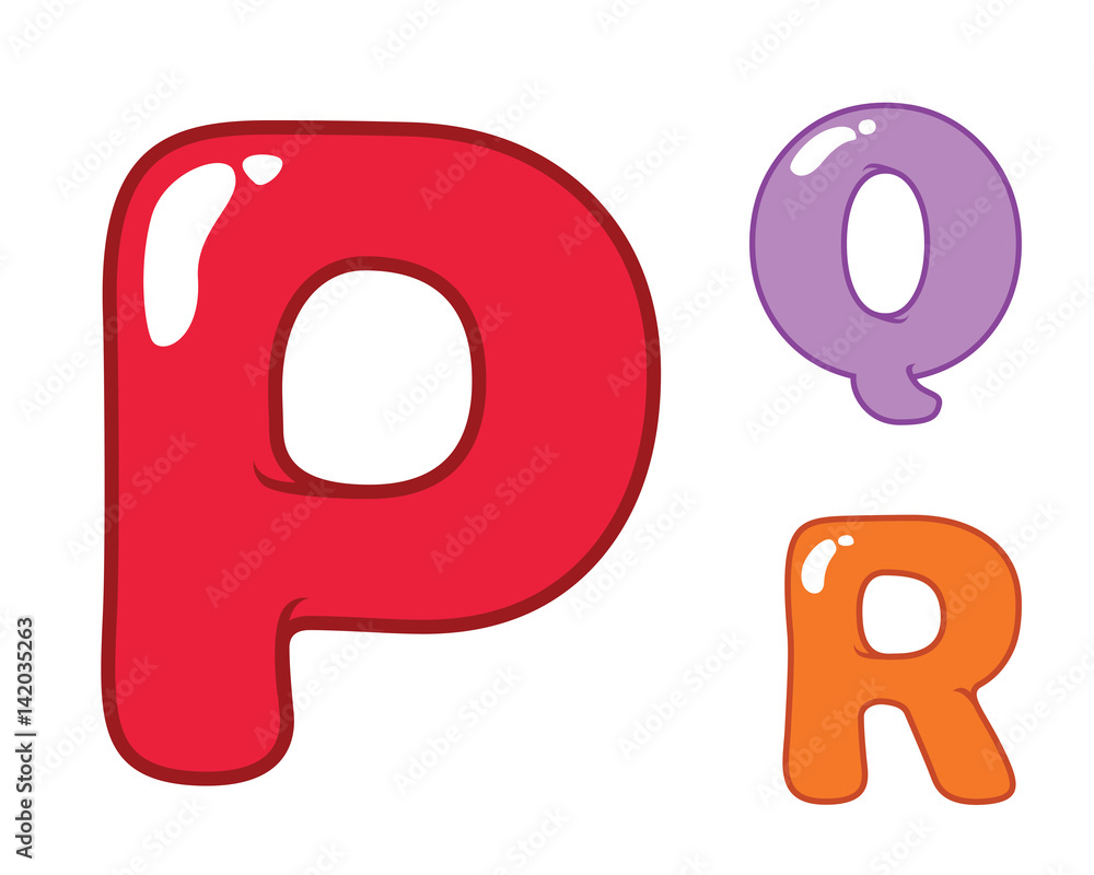 Modern Cute Eye Candy Balloon Alphabet Letter Set - P, Q, R Modern Cute Eye Candy Balloon Alphabet Letter Set - P, Q, R