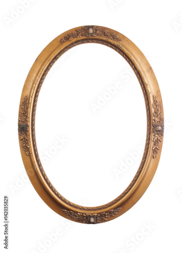 Vintage oval frame on white