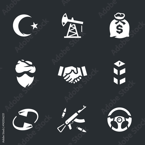 Vector Set of Oil smuggling Icons.