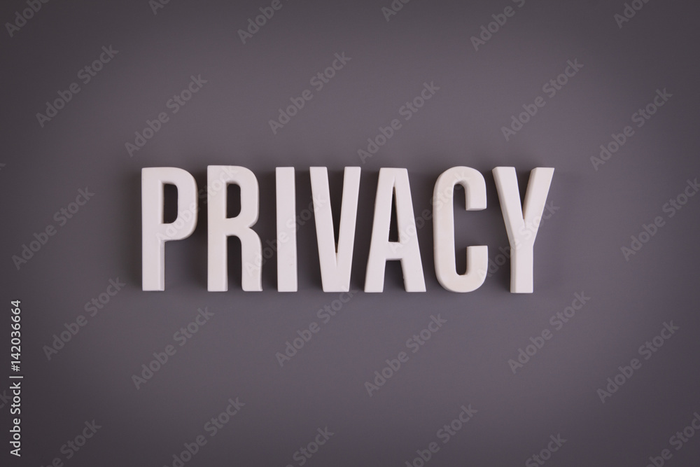 Privacy sign lettering
