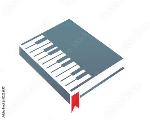 Modern Book Lover Logo - Piano Music Book