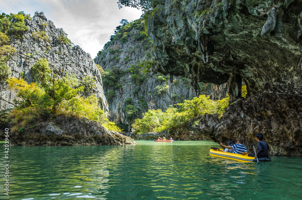 Boats and Islands in the Phang nga Bay, Thailand