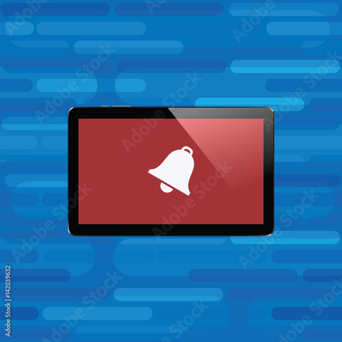 Digital tablet with shiny sensor screen. Electronic smart device. Mobile gadget.