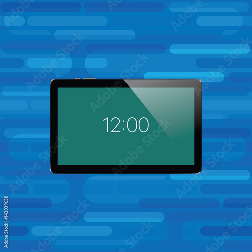 Digital tablet with shiny sensor screen. Electronic smart device. Mobile gadget.