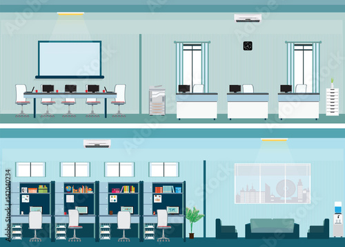Modern office  interior with office desk