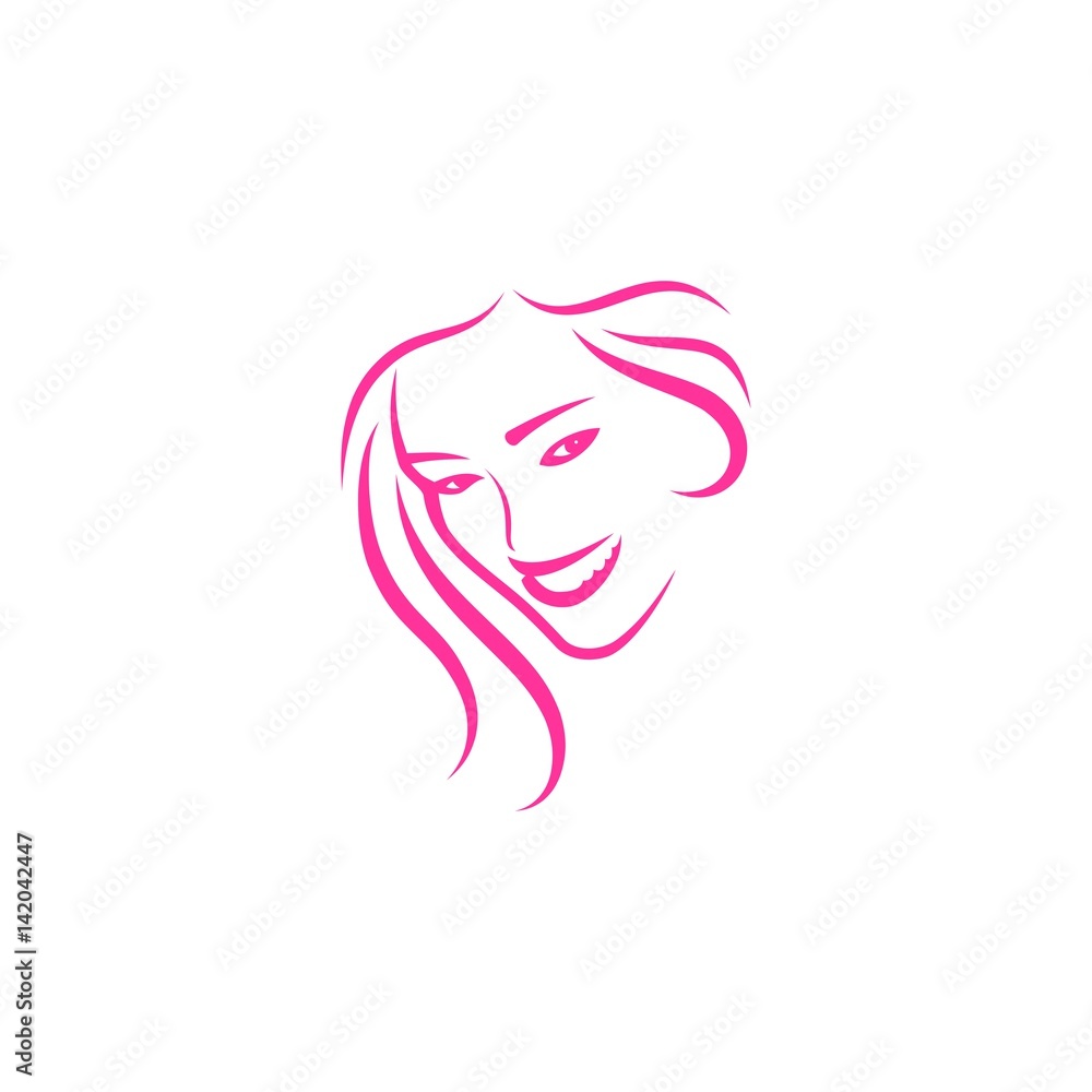 woman face vector logo