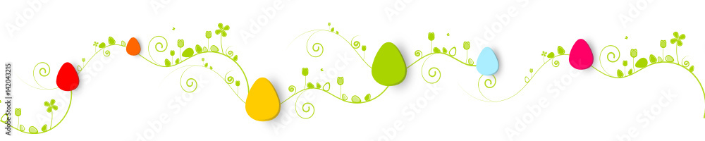 Osterei Band Banner Bunt Wiese Blumen Blüten Hintergrund Osterfest Osterei Band Banner Bunt Wiese Blumen Blüten Hintergrund Osterfest