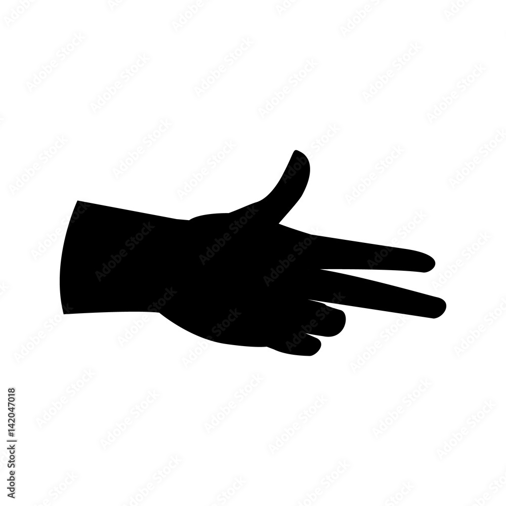 Hand silhouettes icon. Hand gesture isolated on white background Hand silhouettes icon. Hand gesture isolated on white background