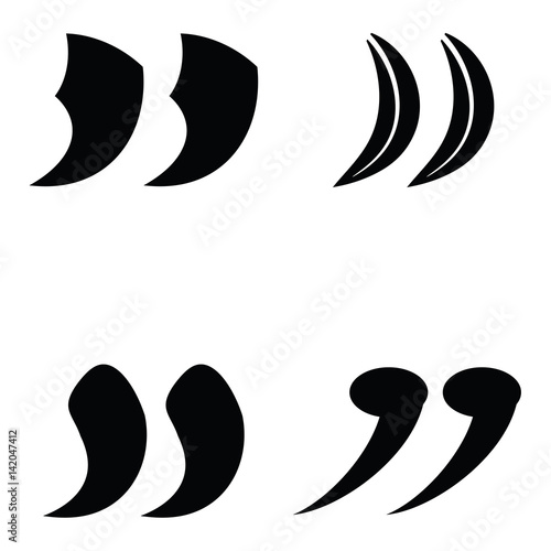 Quote marks vector icon set