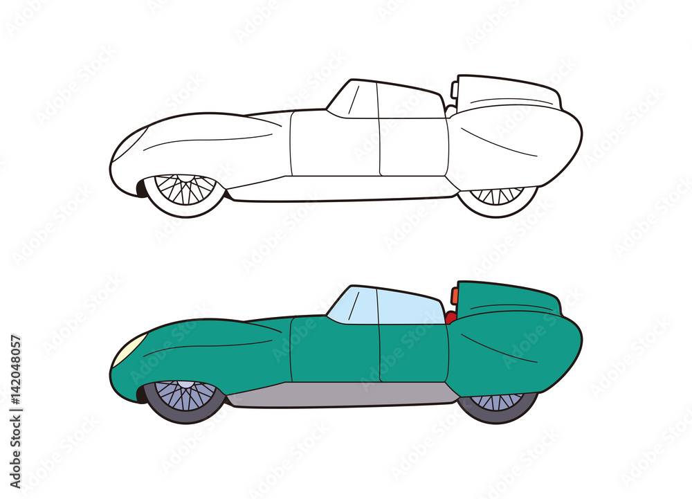 クラシックカー ヒストリックカー ビンテージレーシングカー Stock イラスト Adobe Stock