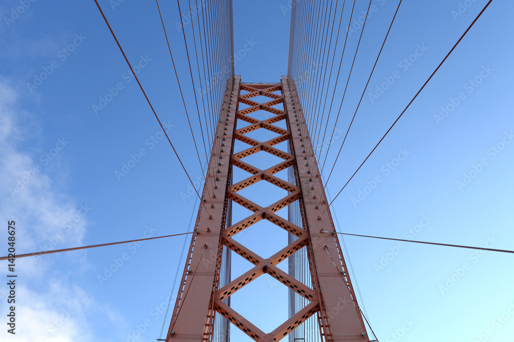 Part of suspension bridge