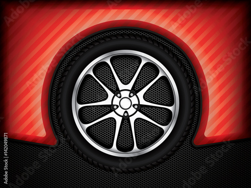 Canvas-taulu Racing car wheel