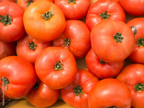 Fresh tomatoes in organic farmer market