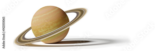 Saturn, isolated on white background
