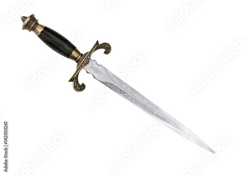 Leinwand Poster Dagger Fantasy Adventure. sword on white background