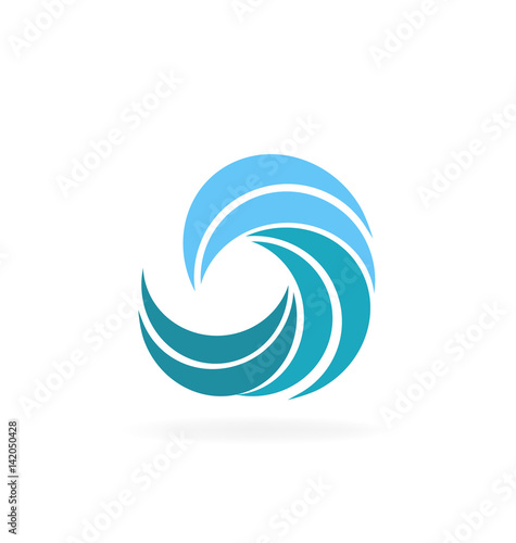 Waves beach tropical logo