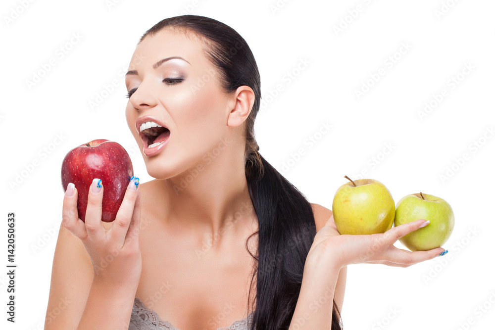 Beautiful girl with apples Beautiful girl with apples
