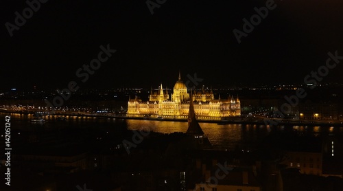Night scene of Parliament building in Budapest from Fisherman s bastion