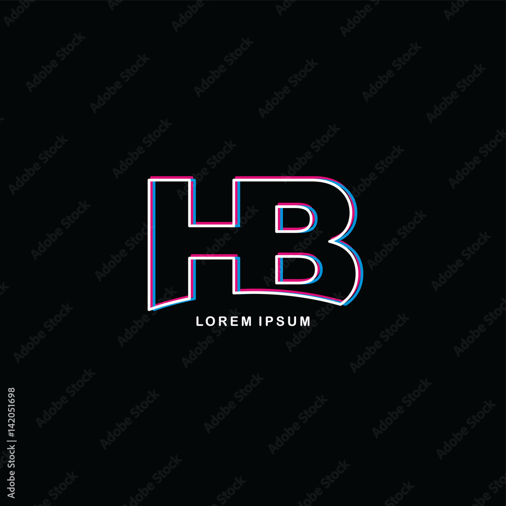 Obraz premium initial neon light letter brand logo template logotype