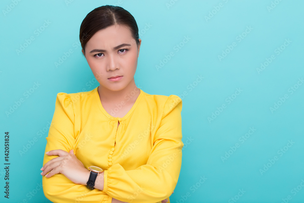 Angry woman on isolated background Angry woman on isolated background