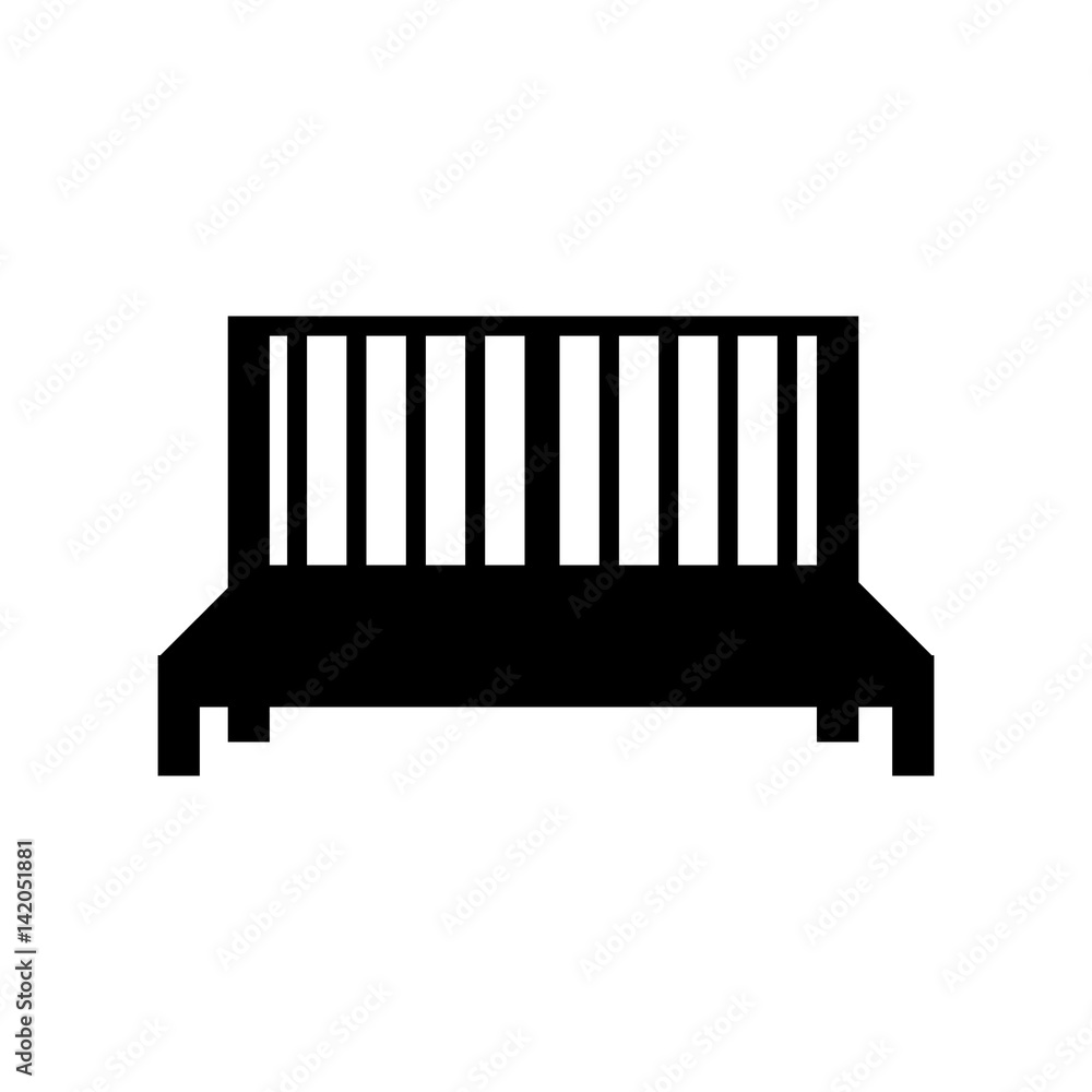 Street Benches silhouette icon isolated on white background