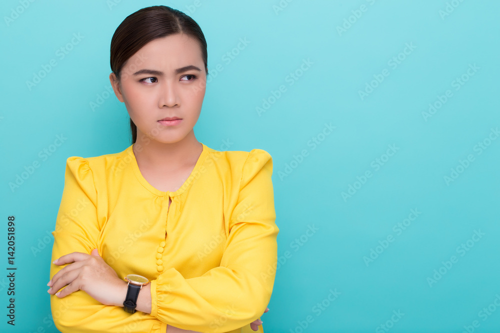 Angry woman on isolated background Angry woman on isolated background